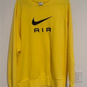 Nike Men's Yellow Air Crew Neck Sweatshirt